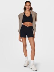 Sweaty Betty Black Super Soft Ultra-Lite Wrap Yoga Shorts - Image 6 of 7