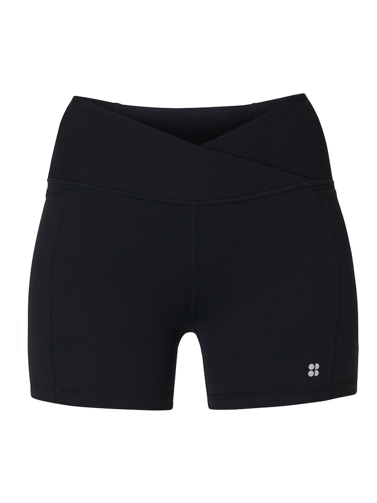 Sweaty Betty Black Super Soft Ultra-Lite Wrap Yoga Shorts - Image 7 of 7