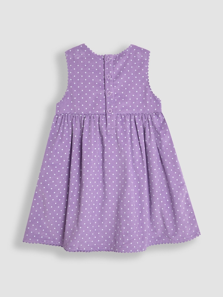 JoJo Maman Bébé Lilac Purple Unicorn Applique Cord Dress - Image 2 of 4