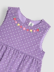 JoJo Maman Bébé Lilac Purple Unicorn Applique Cord Dress - Image 3 of 4