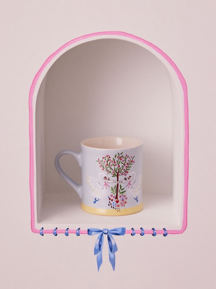 Cath Kidston Blue Oh My Heart Mugs Set Of 4 - Image 1 of 3