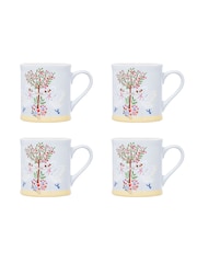 Cath Kidston Blue Oh My Heart Mugs Set Of 4 - Image 2 of 3