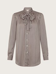 Monsoon Brown/White Stripe Sasha Satin Blouse - Image 4 of 4