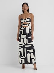 4th & Reckless Black Debora Abstract Midaxi Dress - Image 1 of 5