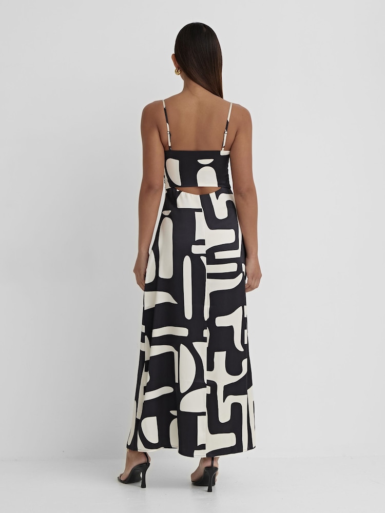 4th & Reckless Black Debora Abstract Midaxi Dress - Image 2 of 5