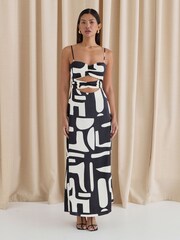 4th & Reckless Black Debora Abstract Midaxi Dress - Image 5 of 5