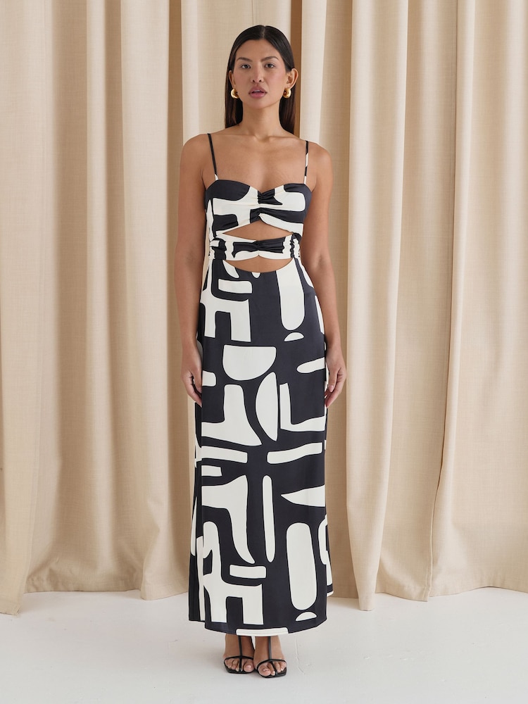 4th & Reckless Black Debora Abstract Midaxi Dress - Image 5 of 5
