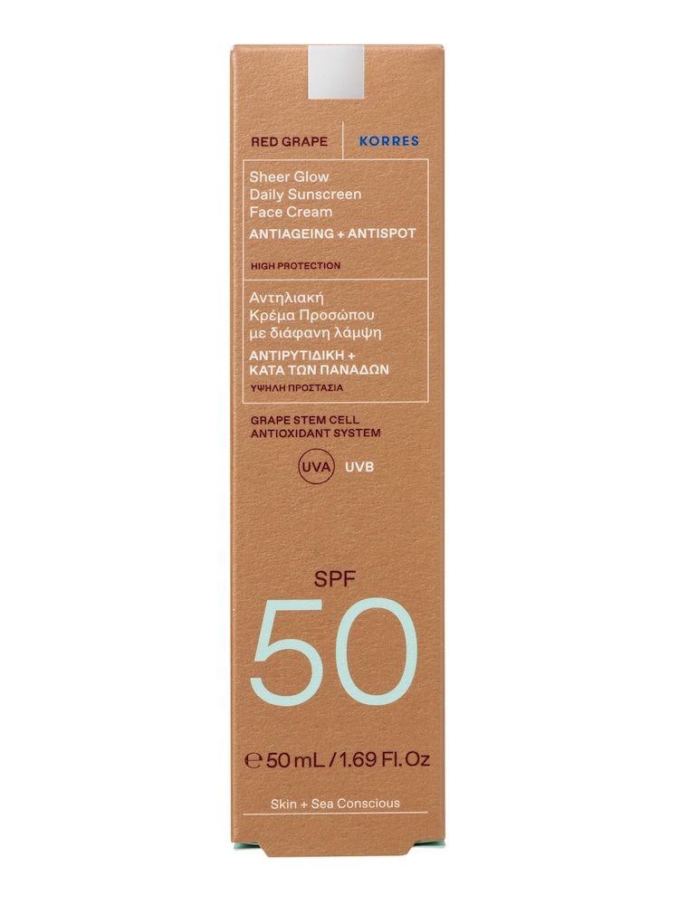 Korres Red Grape Illuminating Sun Cream Face Moisturiser SPF50 50ML - Image 2 of 4