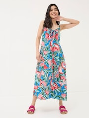 FatFace Phoebe Blue Watermelons Midi Dress - Image 1 of 5