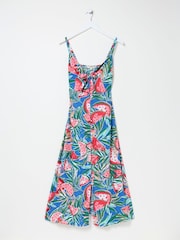 FatFace Phoebe Blue Watermelons Midi Dress - Image 5 of 5