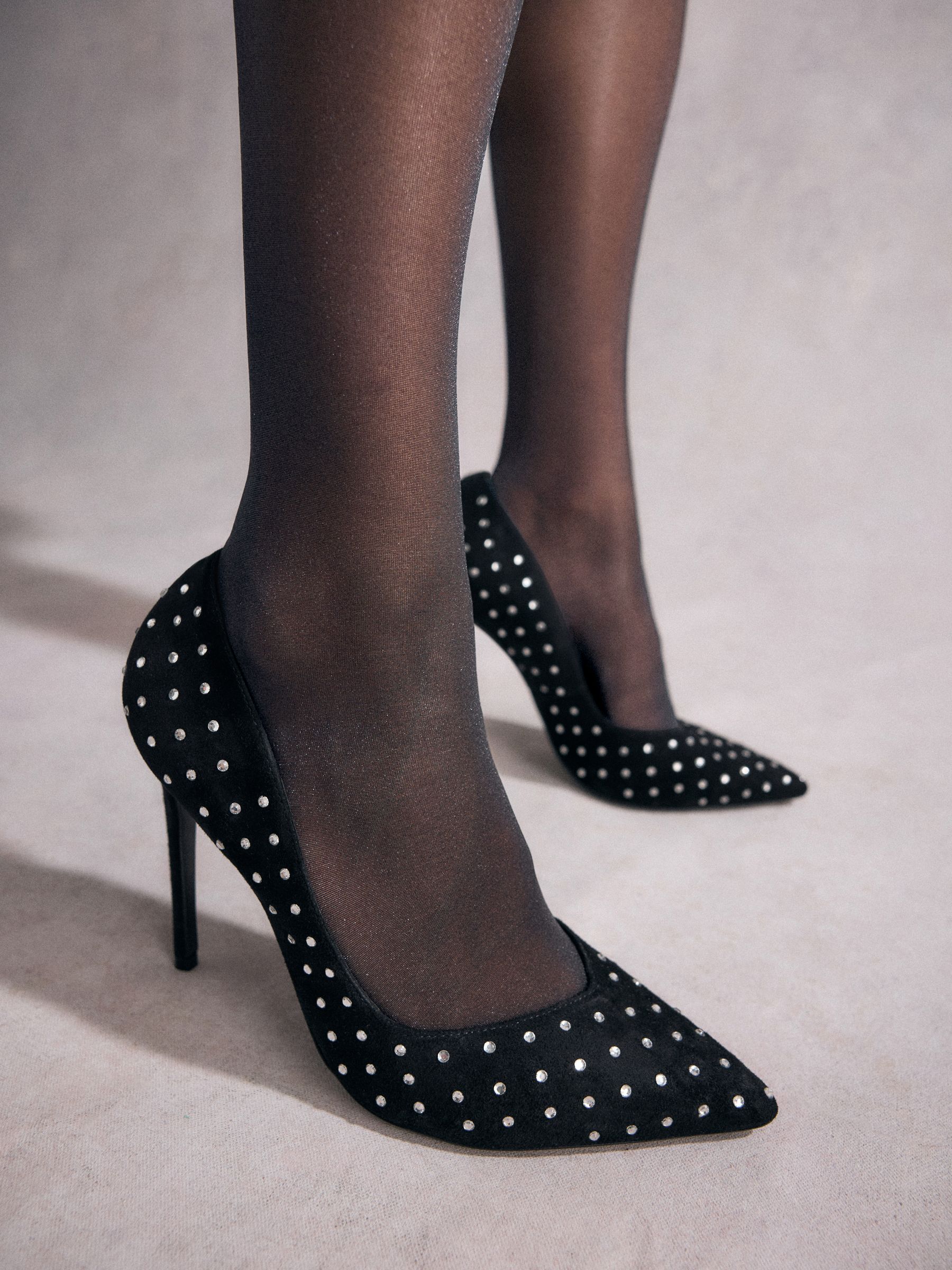 Buy Black Tabitha Simmons Lola Leather Studded Point Heels from the Next UK online shop