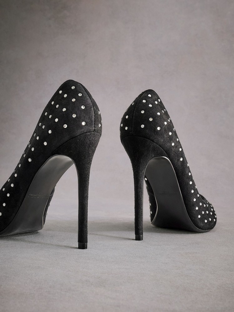 Noir - Chaussures à talons pointus cloutés en cuir Tabitha Simmons Lola - Image 12 of 14