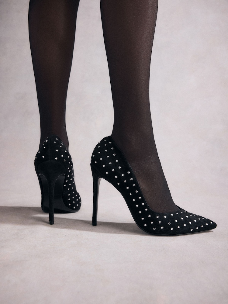 Noir - Chaussures à talons pointus cloutés en cuir Tabitha Simmons Lola - Image 3 of 14