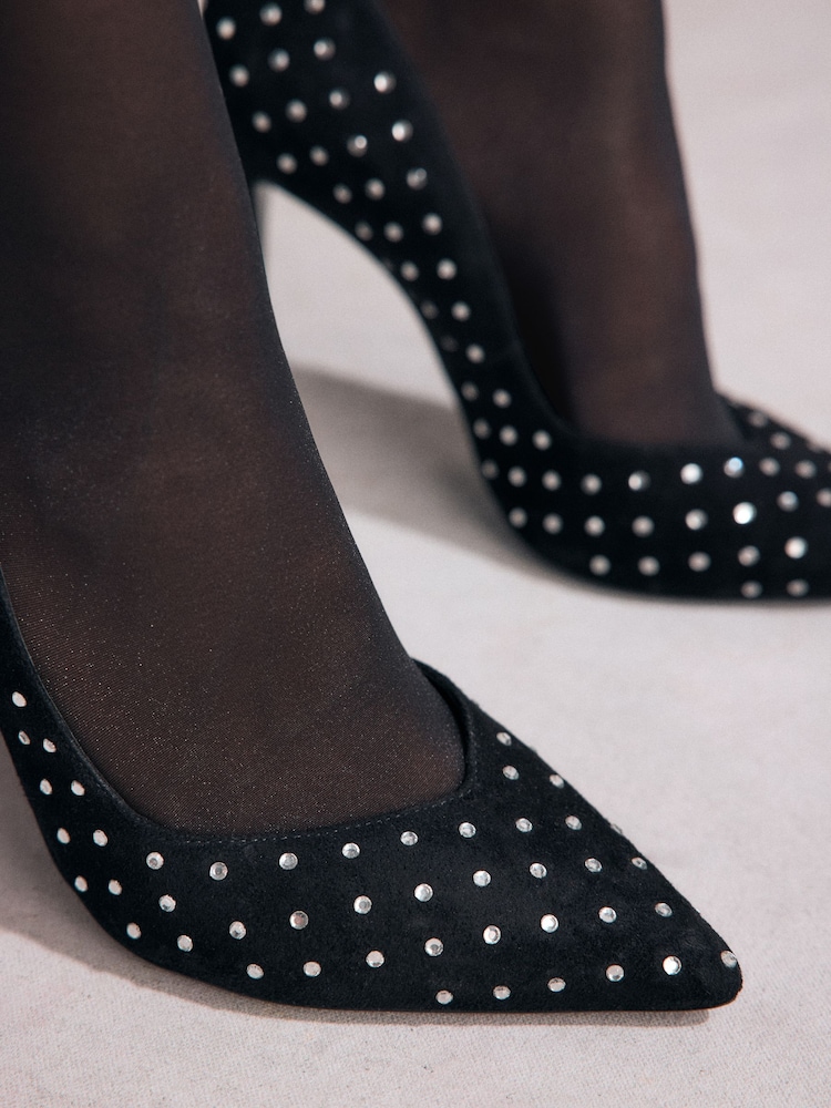 Noir - Chaussures à talons pointus cloutés en cuir Tabitha Simmons Lola - Image 6 of 14