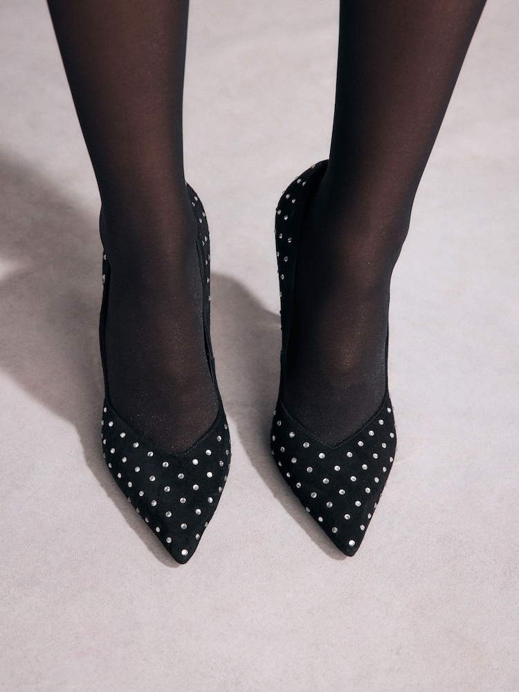 Noir - Chaussures à talons pointus cloutés en cuir Tabitha Simmons Lola - Image 7 of 14