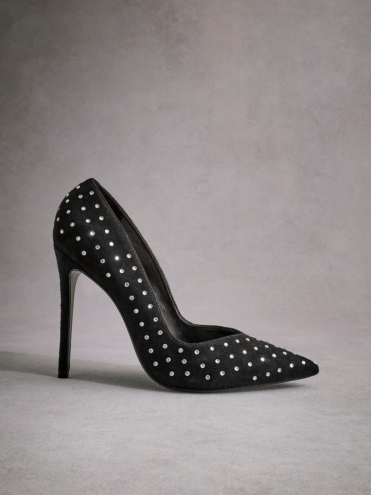 Noir - Chaussures à talons pointus cloutés en cuir Tabitha Simmons Lola - Image 8 of 14