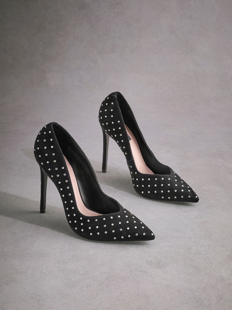 Noir - Chaussures à talons pointus cloutés en cuir Tabitha Simmons Lola - Image 9 of 14