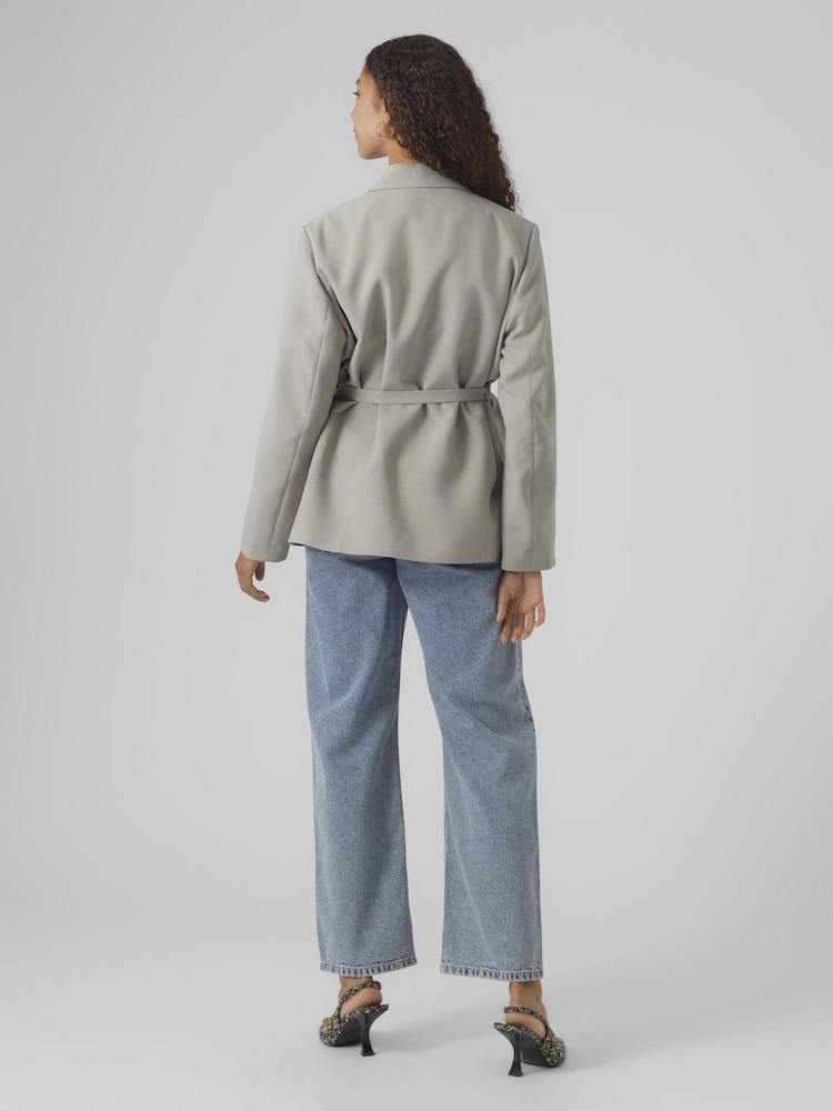 VERO MODA Grey Belted Tailored Blazer - Image 2 of 4