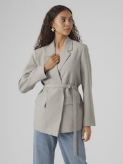 VERO MODA Grey Belted Tailored Blazer - Image 3 of 4