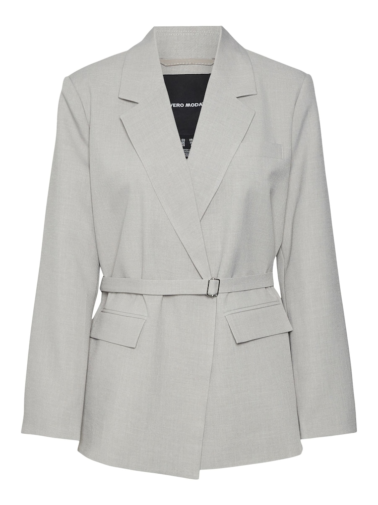 VERO MODA Grey Belted Tailored Blazer - Image 4 of 4