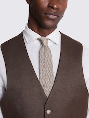 MOSS Copper Brown Tailored Fit Flannel Waistcoat - Image 3 of 3
