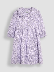 JoJo Maman Bébé Lilac Purple Ditsy Floral Peter Pan Dress - Image 1 of 3