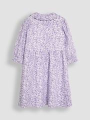 JoJo Maman Bébé Lilac Purple Ditsy Floral Peter Pan Dress - Image 2 of 3