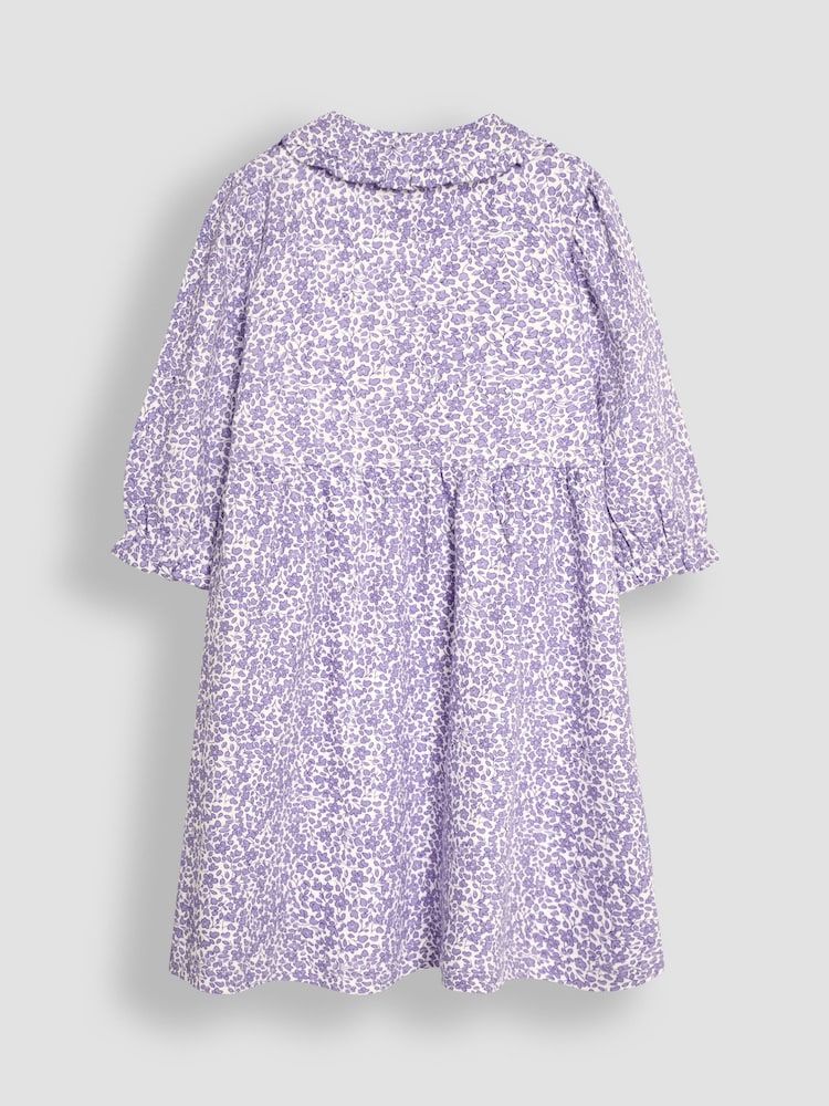 JoJo Maman Bébé Lilac Purple Ditsy Floral Peter Pan Dress - Image 2 of 3