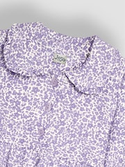 JoJo Maman Bébé Lilac Purple Ditsy Floral Peter Pan Dress - Image 3 of 3