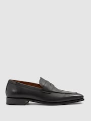 Reiss Black Gartlett Leather Saddle Loafers - Image 1 of 5