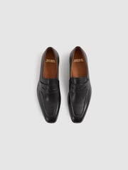 Reiss Black Gartlett Leather Saddle Loafers - Image 3 of 5