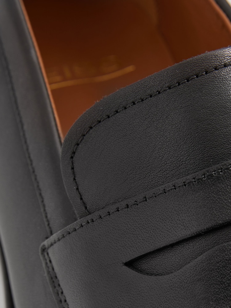 Reiss Black Gartlett Leather Saddle Loafers - Image 5 of 5