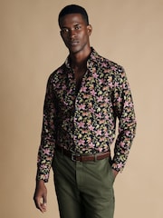 Charles Tyrwhitt Blue Slim Fit Liberty Fabric Floral Print 100% Cotton Shirt - Image 1 of 1