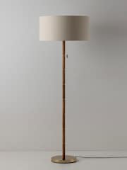 Houseof. Wooden And Brass Disk Floor Lamp - Image 2 of 6