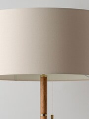 Houseof. Wooden And Brass Disk Floor Lamp - Image 4 of 6