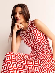 Boden Red Rebecca Jersey Midi Tea Dress - Image 1 of 5