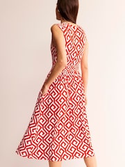 Boden Red Rebecca Jersey Midi Tea Dress - Image 4 of 5