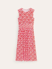 Boden Red Rebecca Jersey Midi Tea Dress - Image 5 of 5