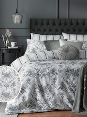 Laura Ashley Charcoal Grey Tuileries 100% Cotton Duvet Cover and Pillowcase Set - Image 1 of 5