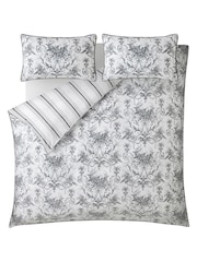 Laura Ashley Charcoal Grey Tuileries 100% Cotton Duvet Cover and Pillowcase Set - Image 3 of 5
