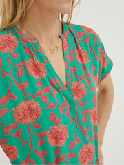FatFace Green Piper Bali Blooms Blouse - Image 4 of 5