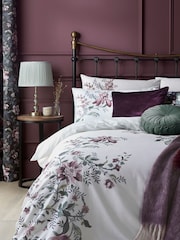 Laura Ashley Blackberry Purple Editas Garden 100% Cotton Pillowcases - Image 1 of 3