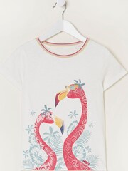 FatFace Flamingo Graphic T-Shirt - Изображение 3 из 4