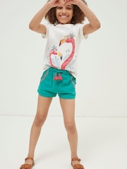 FatFace Green Lyla Embroidered Shorts - Image 1 of 4
