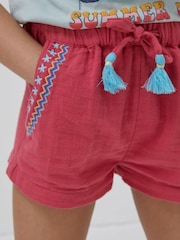 FatFace Pink Lyla Embroidered Shorts - Image 2 of 3