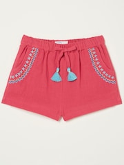 FatFace Pink Lyla Embroidered Shorts - Image 3 of 3