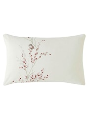 Laura Ashley Cranberry Red Cream Pussy Willow 100% Cotton Pillowcases - Image 1 of 4
