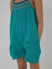 FatFace Green Nellie Embroidered Playsuit - Image 4 of 5