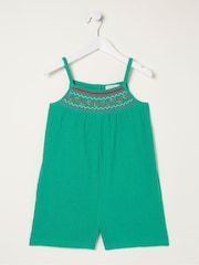 FatFace Green Nellie Embroidered Playsuit - Image 5 of 5