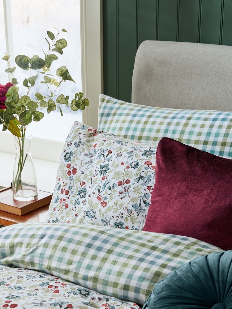 Laura Ashley Newport Blue Rosa Sancta 100% Cotton Pillowcases - Image 1 of 3 Laura Ashley Newport Blue Rosa Sancta 100% Cotton Pillowcases - Image 1 of 3